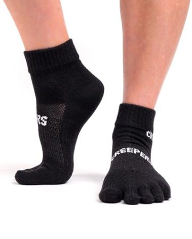 Creepers Blister Busting Merino Wool Toe Socks, Quarter Crew Length Running & Hiking, Unisex for Men & Women from Socks | Large