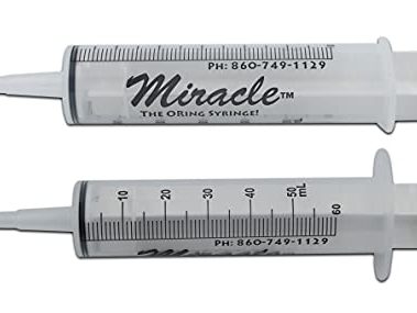 Miracle Oring Syringe- 60 ml Catheter Tip Syringe- Package Contains 6 Individually Wrapped Sterile Oring Syringes for Handfeeding Animals, Administering Supplements, Measuring Liquids, and More