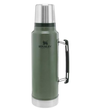 Stanley Classic Legendary Vacuum Bottle 1.5 qt | Wide Mouth with Leakproof Cup Lid | Keep Drinks Hot or Cold | Packable for Travel | Insulated Stainless Steel Thermos | BPA-Free | Hammertone Green