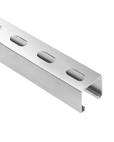 SKTREX 5 Feet Length Strut Channel Trolley Track,1-5/8" high and Wide 12 Gauge Metal Steel u Channel with Short Slotted Back Channel - Pre-Galvanized Zinc Finish for Durability (Pack of One)