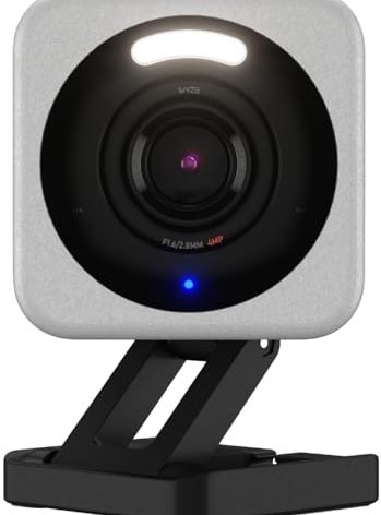 WYZE Cam v4, 2.5K HD WiFi Smart Home Security Camera, Indoor/Outdoor, Pet/Baby Monitor, Motion Activated Spotlight/Siren, Color Night Vision, 2-Way Audio, Works with Alexa & Google, Wired, Grey