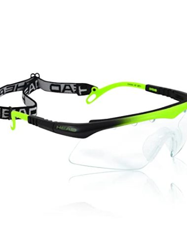 Head Racquetball Goggles - Powerzone Shield Anti Fog and Scratch Resistant Protective Eyewear w/Adjustable Strap