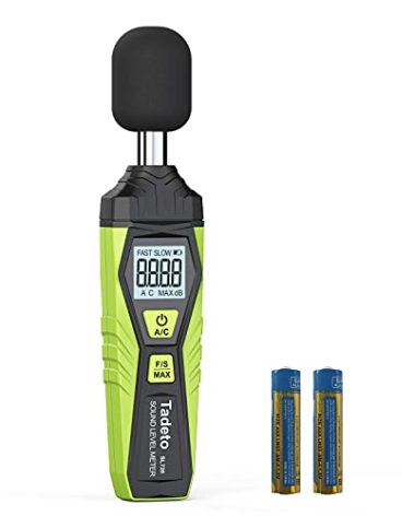 Decibel Meter, Tadeto Digital Sound Level Meter Portable SPL Meter 30dB to 130dB MAX Data Hold with LCD Display Backlight A/C Weighted for Home Factories