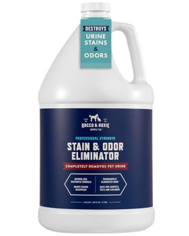 Rocco & Roxie Supply Co. Stain & Odor Eliminator for Strong Odor - Enzyme Pet Odor Eliminator for Home - Carpet Stain Remover for Cats & Dog Pee - Enzymatic Cat Urine Destroyer - Carpet Cleaner Spray