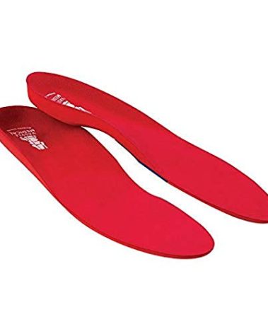 Vasyli Custom Full Length Insoles, Red, Large, Heel Grid Reduces Slippage, Firm Density, Biomechanical Control, Fast & Effective Pain Relief, Treats Pronation, Built-In Rearfoot Varus Angle