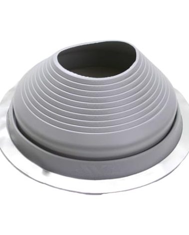 Fasteners Plus #8 Round Silicone Metal Roof Pipe Flashing Boot - Fits 7" - 13" Pipe OD - Gray (Made in USA)