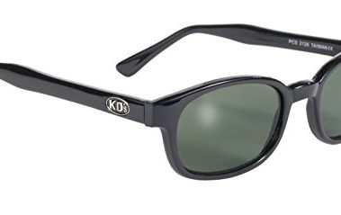 Pacific Coast Original KD's Biker Sunglasses (Black Frame/Dark Green Lens)