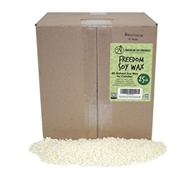 American Soy Organics Freedom Soy Wax Beads for Candle Making - Natural Candle Making Supplies - Paraffin-Free, Beeswax-Free Candle Wax for Container Candles, Tealights and Wax Melts, 25 lbs