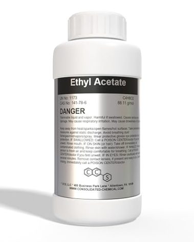 Premium Ethyl Acetate 99.5% Purity - 250mL (8 Fl Oz)