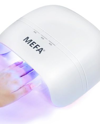 MEFA U V Nail Lamp with 3 Timers & 21 pcs Lamp Beads (72W Portable U V Light for Gel Nails Fast Curing, Professional Nail Art Tool for Home Salon)