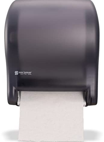 San Jamar Classic Tear-N-Dry Essence Plastic Paper Towel Dispenser, Towel Dispenser for Bathroom, 9.75 X 14.75 X 12.25 Inches, Black Pearl