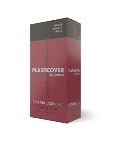 D’Addario Woodwinds Plasticover Soprano Sax Reeds, Strength 2.0, 5-pack