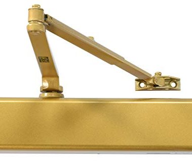 LYNN HARDWARE Heavy Duty Commercial Door Closer, DC8016 Automatic Door Closer, Surface-Mounted Auto Door Closer, Size 1-6 Commercial Door Closer Heavy Duty for Heavy Traffic Areas, Brass/Gold
