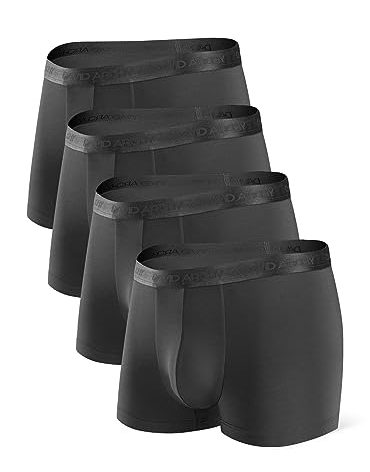DAVID ARCHY Men's Underwear Ultra Soft Micro Modal Support Pouch Trunks Moisture Wicking Boxer Briefs for Men 4 Packs (L, Black)