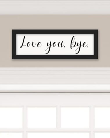 Living Room Wall Decor, Love You Bye Sign Above Door Boho Wall Decor, Framed Wall Art Home Decor, Unique Foyer Decor for Entryway, House Warming Gifts New Home Couple Valentine's Black