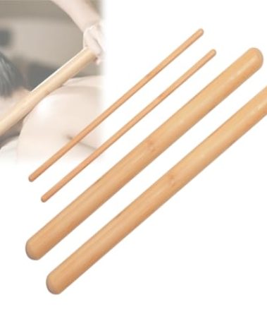 OnVisit Bamboo Massage Sticks Ergonomic Muscle Relief Tools Portable Therapy Sticks for Deep Tissue Massage, Spa Quality Recovery for Athletes & Home Use, Natural Bamboo Design