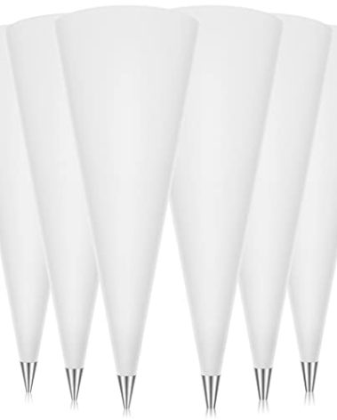 6 Pcs Masonry Grout Bag with 6 Pcs 2 Sizes Tips 11.22 x 22 Inch Tile Grout Masonry Mortar Bags Grout Bag for Tile Heavy Duty Tear Resistant Puncture Tip Cement Sealer Bag for Tile Installation Work