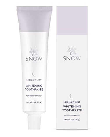 SNOW Daily Hydroxyapatite Whitening Toothpaste - Oral Care Paste for Teeth Whitening - PM Toothpaste with Xylitol & Hydroxyapatite Lavender & Mint Flavor (Midnight Mist)