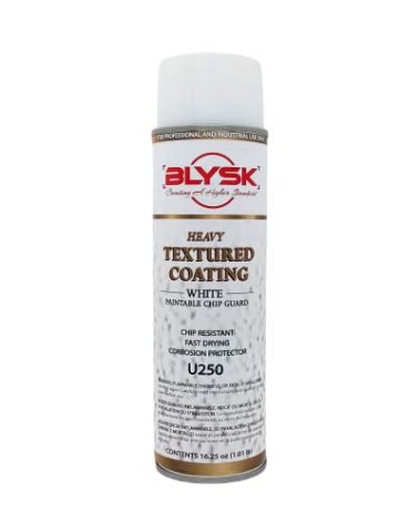Blysk U250 Heavy-Duty Textured Coating White 15oz – Paintable Chip Guard, Fast-Drying, Corrosion-Resistant, Impact Protection