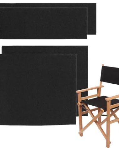Upone 2 Set (4pcs) 20.86" L x 16.14" W Directors Chair Canvas Replacement Covers Kit for Directors Chairs,Movie Chair Replacement Canvas Oxford Cloth Cover for Home Director Chair Large Size (Black)