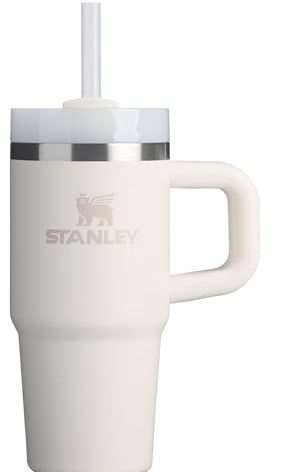 Stanley Quencher H2.0 Tumbler with Handle and Straw 14 oz | Flowstate 3-Position Lid | Cup Holder Compatible for Travel | Insulated Stainless Steel Cup | BPA-Free | Cream 2.0
