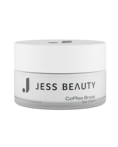 JESS BEAUTY | Coffee Break Eye Cream with 1% Caffeine, Squalane and Panthenol I Beauty and Self Care - Korean Beauty Eye Contour 0.5 fl. oz