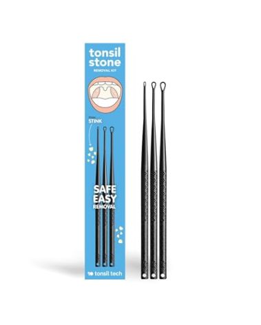Tonsil Tech Tonsil Stone Remover | Safe and Easy Tonsil Stone Removal - Made in USA - 3 Tip Sizes (Black, Small, Medium, & Large)