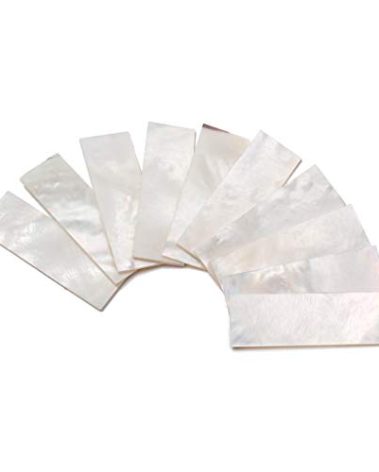 Ogdni Guitar Inlay Material,Abalam Inlay Blank 10Pcs Flat Rectangle White Mother of Pearl Shell Blank Material for Guitar Banjo Mandolin Parts (GF122)