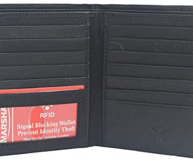 New Premium Lambskin Leather Bifold Hipster Credit Card Wallet (Black)