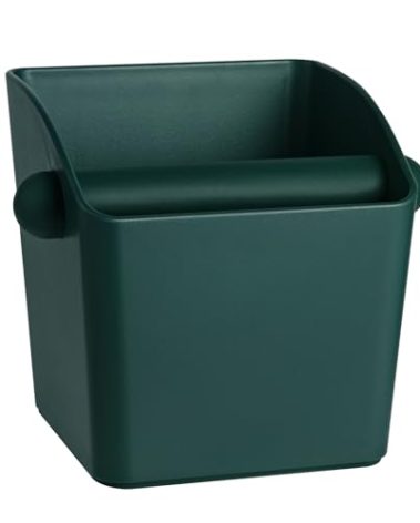 IAOSEN Large Square Knock Box Shock-absorbent Knock Box Espresso with Removable Knock Bar and Non-Slip Base Espresso Accessories for Home/Office (Large Green Knock Box)