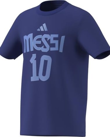 adidas Unisex Kid's Messi T-Shirt, Semi Lucid Blue