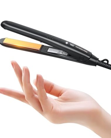 VANESSA PRO Mini Flat Iron Hair Straightener, Small Flat Irons for Short Hair, Travel Curling Iron Dual Voltage for Europe(0.7-inch)
