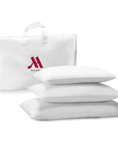 Marriott Down Alternative Eco Pillow Hotel Pillows - Pack of 1 - Eco-Friendly Pillow with 100% Recycled Fill - Queen (20" x 30")