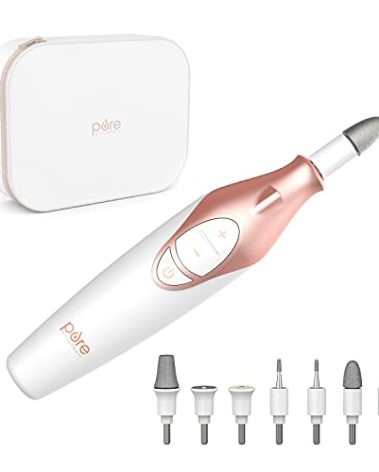 Pure Enrichment PureNails Luxe Rechargeable Manicure Set - Cordless Portable Electric Nail Drill for Acrylic Gel Nails, Manicure Pedicure with 9 Sapphire Filing Attachments and LED Grooming Light