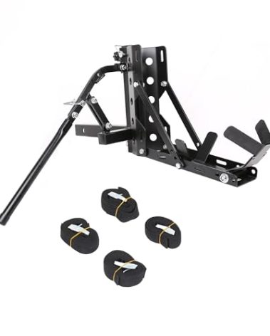 ECOTRIC 800LBS Motorcycle Trailer Hitch Scooter Hauler Mount Rack 2" Motorcycle Tow Carrier Receiver Heavy Duty Steel