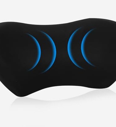 Lekewn Lumbar Support Pillow for Office Chair - Lumbar Pillow for Car - Ergonomic Lumbar Support Pillow for Car Back Support Cushion (A-Pure Black (No Strap))