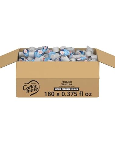 Nestle Coffee mate Coffee Creamer, French Vanilla, Liquid Creamer Singles, Non Dairy, No Refrigeration, 0.375 fl oz Tubs (Pack of 180)