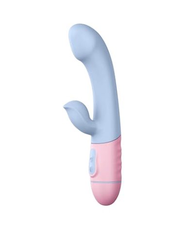 Battery Powered G-Spot Rabbit Vibrator Clitoris Stimulator - Silicone Vaginal Anal Dildo Massager for Women Maturbation, Powerful Waterproof Adult Sex Toys for Couples (Blue, Silicone)