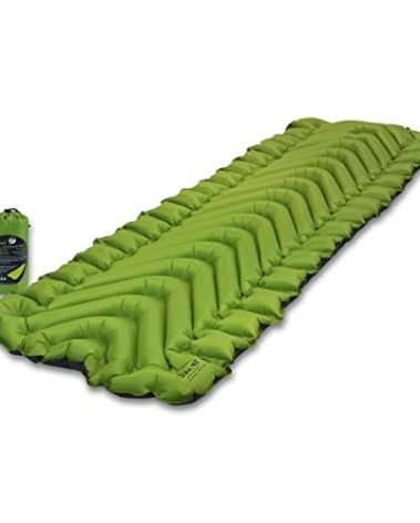 KLYMIT Static V2 Inflatable Sleeping Pad | Portable, Ultralight, Easy to Inflate, Foldable Air Bed for Camping, Backpacking & Hiking — Green