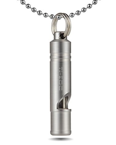 TI-EDC Titanium Emergency Whistle, Loud Portable Keychain Necklace Whistle for Emergency Survival, Life Saving, Hiking, Camping, and Pet Training