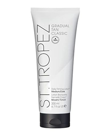 St.Tropez Gradual Tan Firming Lotion, Medium/Dark Shade, Sun Kissed Glow Self Tan Moisturizer, 5 Skincare Benefits, Vegan, Natural & Cruelty Free, 6.7 Fl Oz