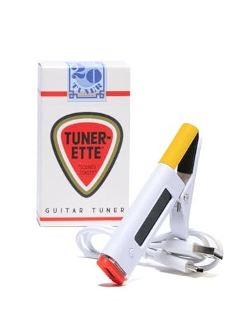 Tunerette™ Clip-On Guitar Tuner – Rock Your Tune in Style! Perfect for Electric, Acoustic, and Bass Guitars, Plus Ukuleles – USB C Rechargeable, Precision Tuning with a Retro Rockstar Twist
