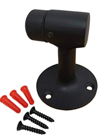 QCAA Solid Brass Door Stop, 3", Matte Black, 1 Pack