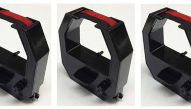 (3 Pack) Replacement uPunch Time Clock Ribbon fits HN1000 HN2000 HN3000 HN4000 FN1000, Also Fits Pyramid 2500 2650pro 3800, Nile 4500PP, Black/Red Ink, Compatible by COMPUMATIC