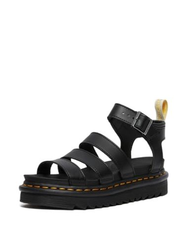 Dr. Martens Women's V Blaire Fisherman Sandal, Black Felix Rub Off, 5