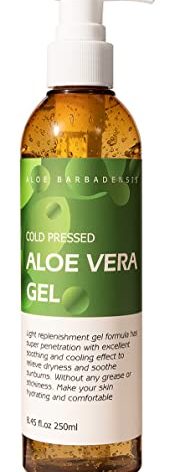 benatu Aloe Vera Gel for Face and Hair, 100% Pure Cold Pressed, Natural Facial Moisturizer for Sunburn Relief, Ance, Skin Care (8.8 fl oz)