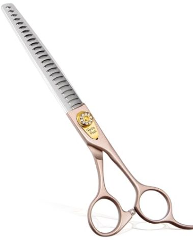 Fenice Peak Thinning Shears for Dogs and Cats Pet Grooming Scissors Chunkers Shears 440C Stainless Steel Professional Dog Trimming Scissors 7''