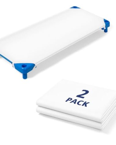 Comfyanno Cot Sheets for Daycare Toddler Size - 23" x 40" - 2 Pack - Soft & Comfortable Brushed Microfiber - Fitted Cot Sheet Cover - for Daycare/Preschool Kids, Boy/Girls Nap Time - White