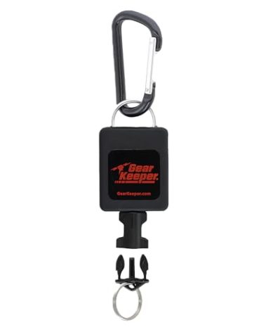 Gear Keeper Box LED Flashlight Retractor With 3” AL Carabiner - Flashlight Holder W/ 3” AL Carabiner Clip - Ideal First Responder, Police, Military & FireFighter Accessories - 32” Extension - USA Made