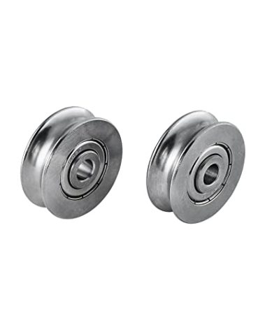 Stainless Steel 5mm Deep U Groove Ball Bearings Pack of 2, Pulley Bearing Wheel Rail Ball Bearings Wheel